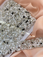 Тесьма термоклеевая с камнями и стразами белая