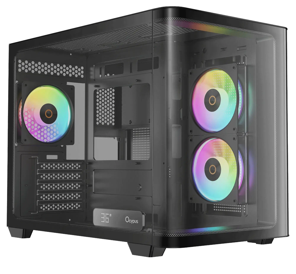 Корпус Ocypus Iota C50 BK Curve ARGB Digital mATX/ITX 2xUSB Type-C Черный Iota-C50-BKD300CD-GL