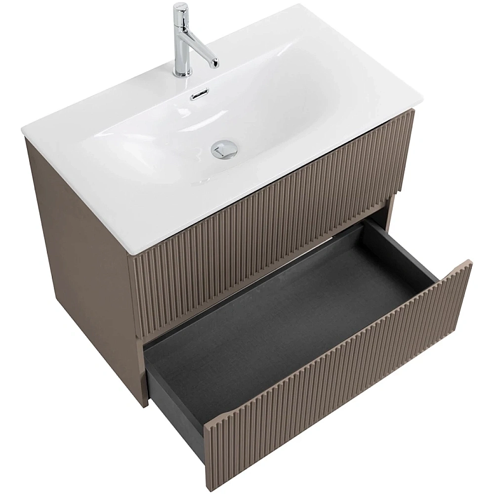 Тумба с раковиной BelBagno UNO 80 бежевая матовая