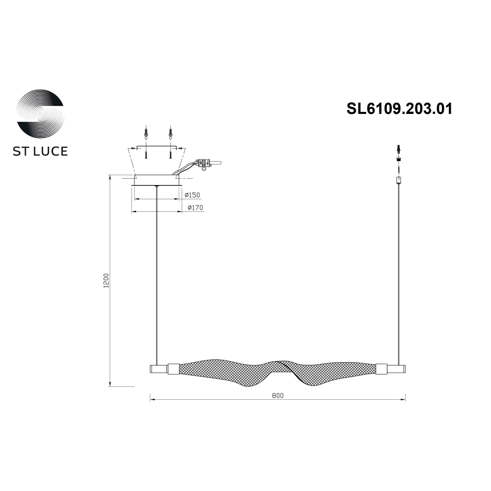 SL6109.203.01 Светильник подвесной ST-Luce Золотистый/Белый LED 1*25W 3000K