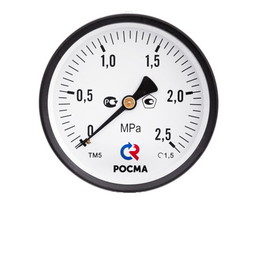 Манометр 63х1/4  6 бар ТМ-310T (осевое аксиальное подкл., корпус сталь, минстекло) РОСМА