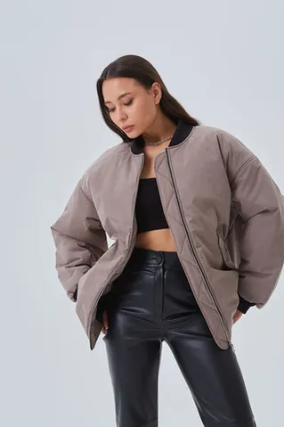 Куртка бомбер шоколадного цвета