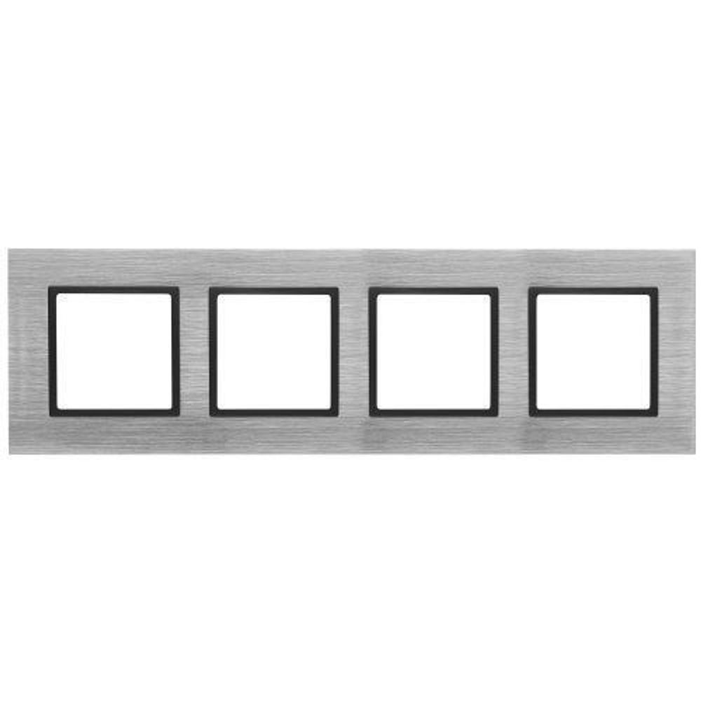 Рамка 4-м 14-5204-41 металл Elegance сталь+антрацит ЭРА Б0034563