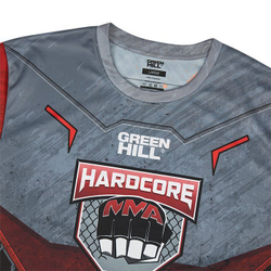 TSH-10570 Футболка HARDCORE MMA красно-чёрная