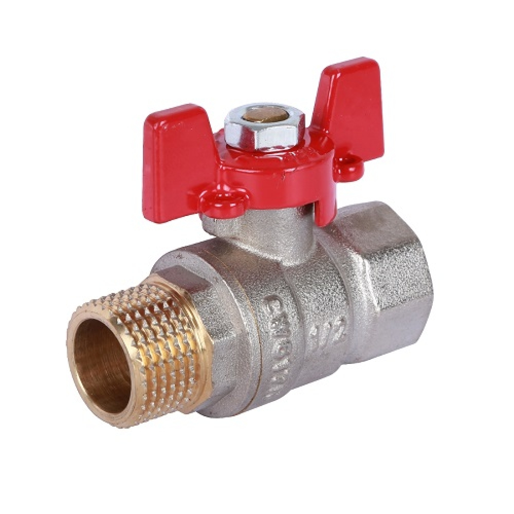 Кран шаровой полнопроходной ROMMER RBV-0004 - 1/2" (ВР/НР, PN40, ручка-бабочка, ГОСТ Р 59553-2021)
