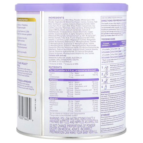 Aussie Bubs, Essential, смесь для младенцев с порошком на основе железного коровьего молока, для детей от 0 до 12 месяцев, 567 г (20 унций)