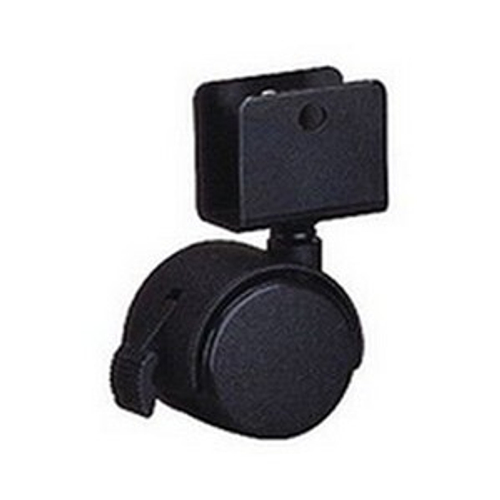 Колесо 50мм с тормозом под ДСП, черный пластик