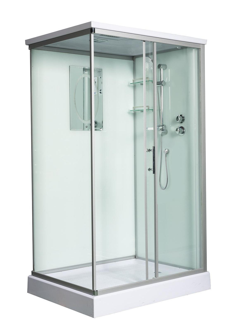 Душевая кабина WeltWasser  WW500 LAINE 1214 120х90 см,  прозрачное стекло, поддон низкий, крыша, гидромассаж