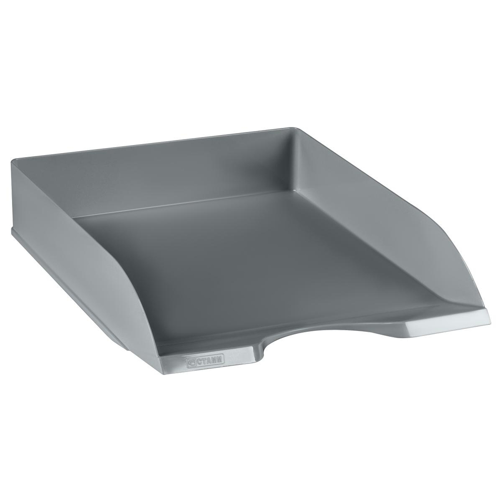 Лоток для бумаг серый,горизонт. "Дельта" (Стамм)