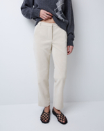 Брюки из искусственной замши молочный