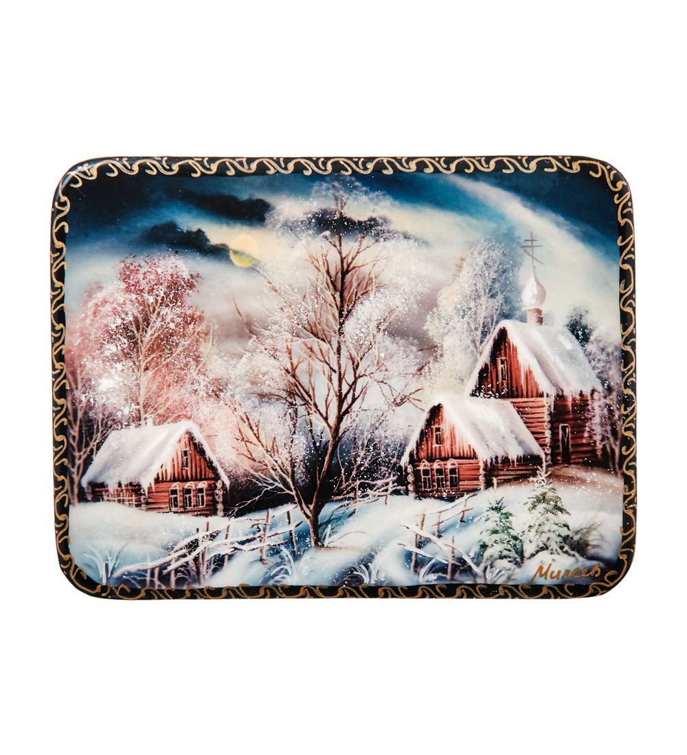 Народные промыслы ШК-19/39-H Шкатулка в технике декупаж «Зима» (10х8х3,5)