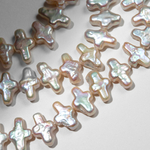 Жемчуг культивированный барочный белый "Крестик", поперечное отверстие, 14*9мм