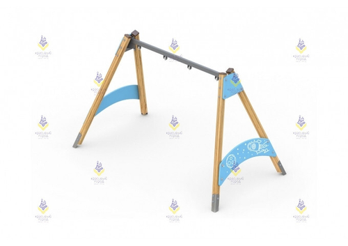 Качели деревянные «Космос» с местом для 2 подвесов