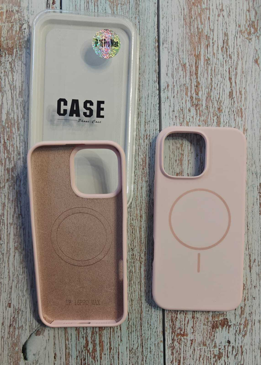 Чехол Silicone Cese на iPhone 16 с Magsafe (розовый) без логотипа