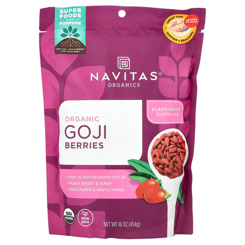 Navitas Organics, органические ягоды годжи, 454 г (16 унций)
