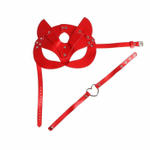 Эротический набор «Поиграй со мной»: маска и чокер (Цвет: красный)