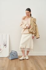 СВИТШОТ С V-ВЫРЕЗОМ КРЕМ-БРЮЛЕ