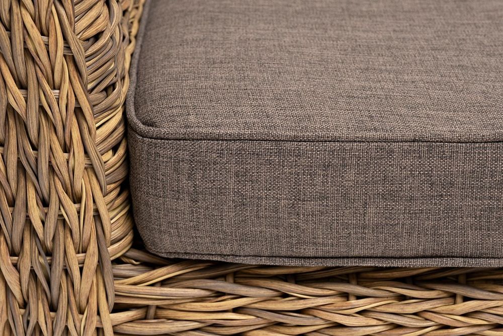 "Капучино" диван из искусственного ротанга (гиацинт) двухместный, цвет соломенный