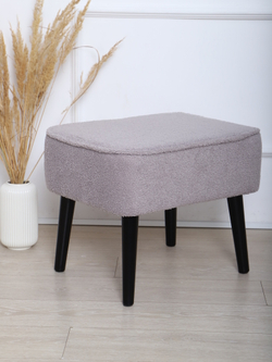 Пуф "Donatello" букле мех серый/венге