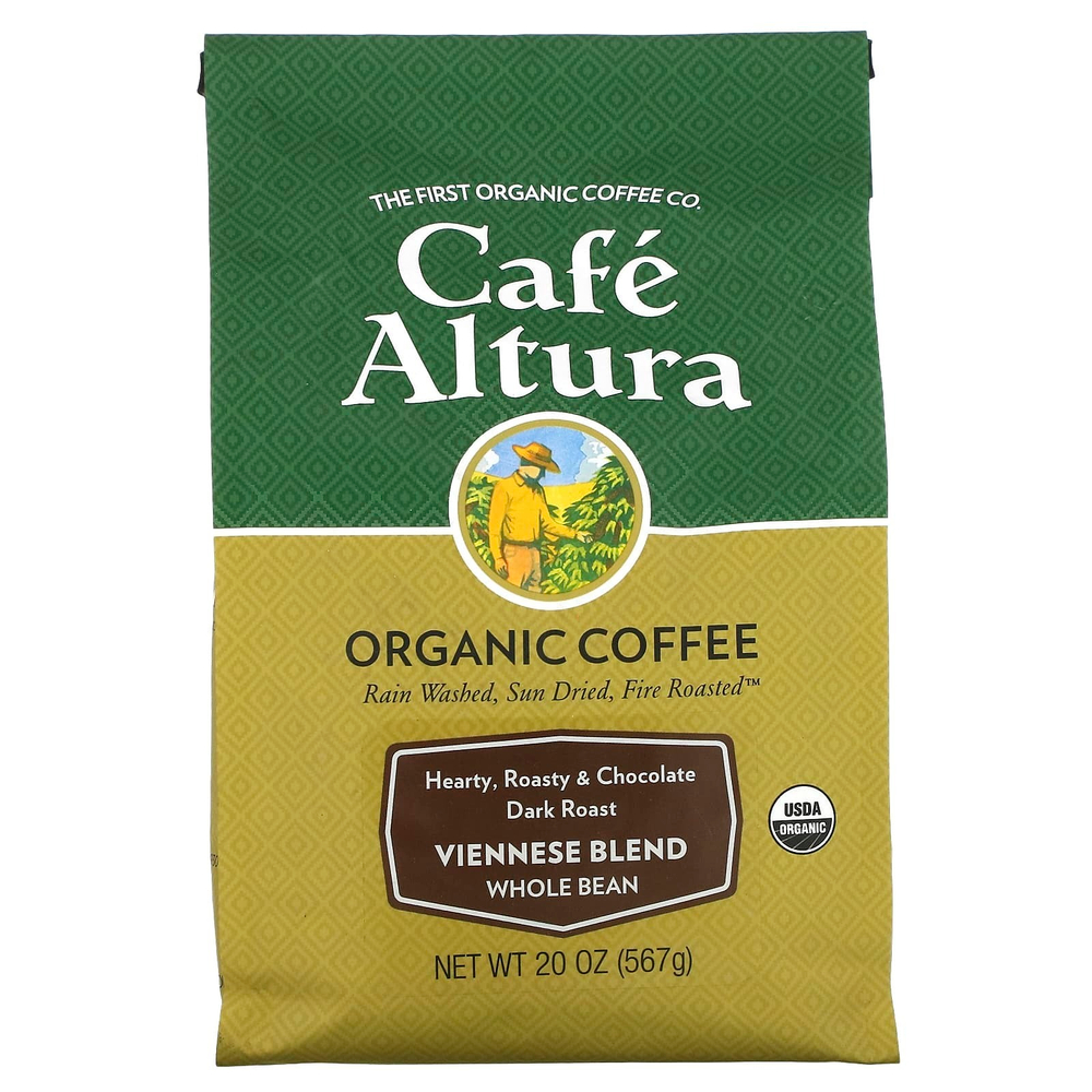 Cafe Altura, органический кофе, венская смесь, темная обжарка, цельные зерна, 567 г (20 унций)