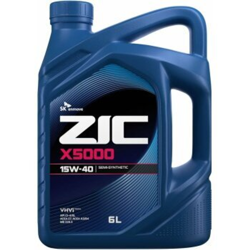 Масло моторное ZIC X5000 15w40 CI-4/SL (ACEA E7 (E5, E3)) /JASO DH-1 6л