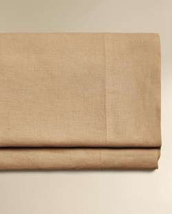 Zara Home - Простыня из постиранного льна (вес 140 гхм2), бежевый, 160x280 см
