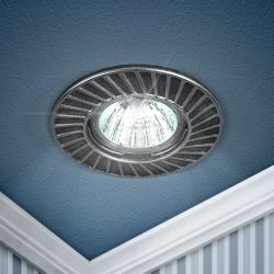 ST6 CH/BK Светильник ЭРА штампованный MR16,12V/220V, 50W черный/хром | Штампованные встраиваемые светильники