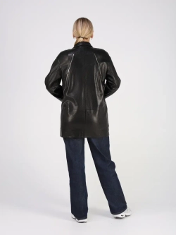 Кожаная куртка демисезонная длинная