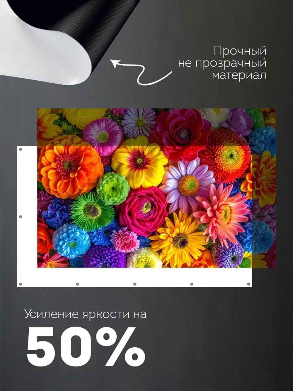 Экран для проектора в рулоне с люверсами 110"