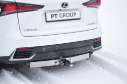 Фаркоп PT GROUP /съемный квадрат/ с нержавеющей накладкой для TOYOTA RAV4 2013-2018/ LEXUS NX (с одной выхлопной трубой) 2014-(паспорт и сертификат в комплекте)(без электрики) арт.LNX-20-991124.00