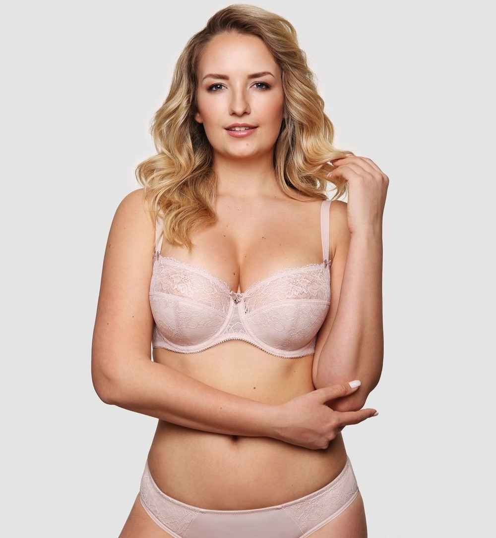 Бюстгальтер-балконет с кружевом (Размер: 90C) (Цвет: темно-синий)