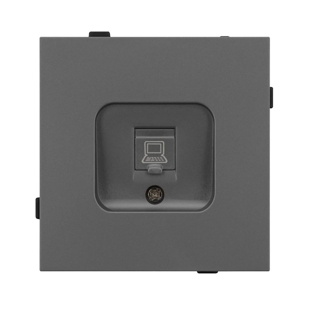 Механизм компьютерной розетки SCT-TENDO-MPC1-SFPL-GR (RJ-45, CAT6) (Arlight, Матовый графитовый) 054593