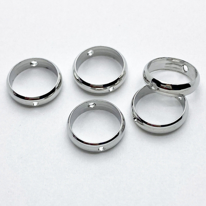 Коннектор-рамка, цвет родий, размер 9,5 мм, внутренний диаметр 8 мм, цена за 1 шт