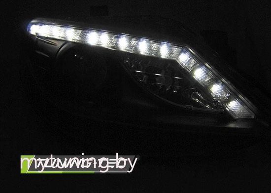 Передние фары Daylight для Seat Ibiza 6J (08-12) Black