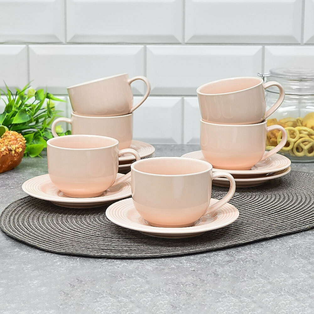 Чайный набор 12 предметов 200мл "Бежевый"