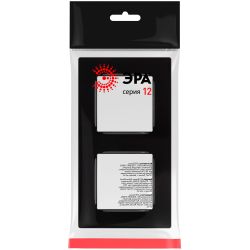 Рамка для розеток и выключателей ЭРА Серия 12 12-5202-06 на 2 поста, Классик, чёрный