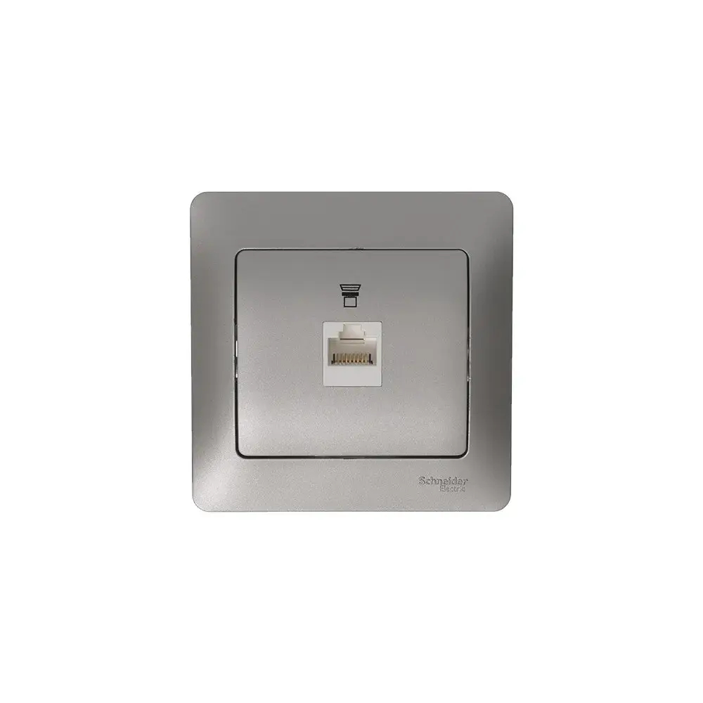 GLOSSA РОЗЕТКА компьютерная RJ45 кат. 5e, механизм, ПЛАТИНА