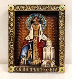 Икона резная "Святая Ольга"