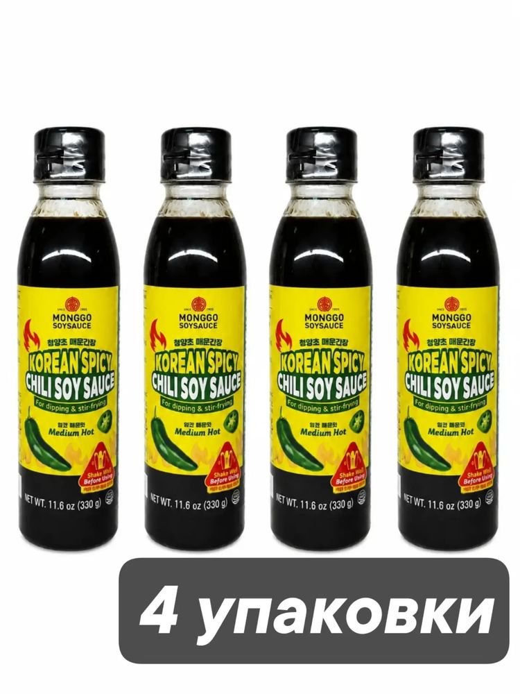 Соевый соус Manggo Korean Spicy среднеострый 330 мл x 4 шт
