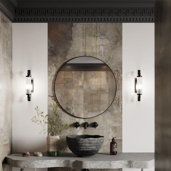 4941/1W DROPS ODL22 701 черный/прозрачный/стекло Настенный светильник с выкл. E14 1*40W IP44 TOLERO