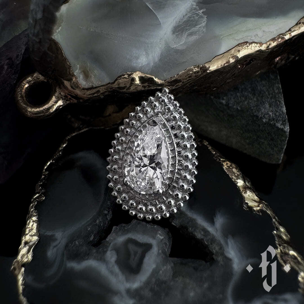 Накрутка "Blob" - Белое золото - White CZ