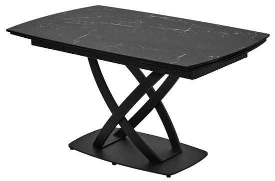Стол FOGGIA 140 KL-116 Черный мрамор матовый, итальянская керамика/черный каркас
