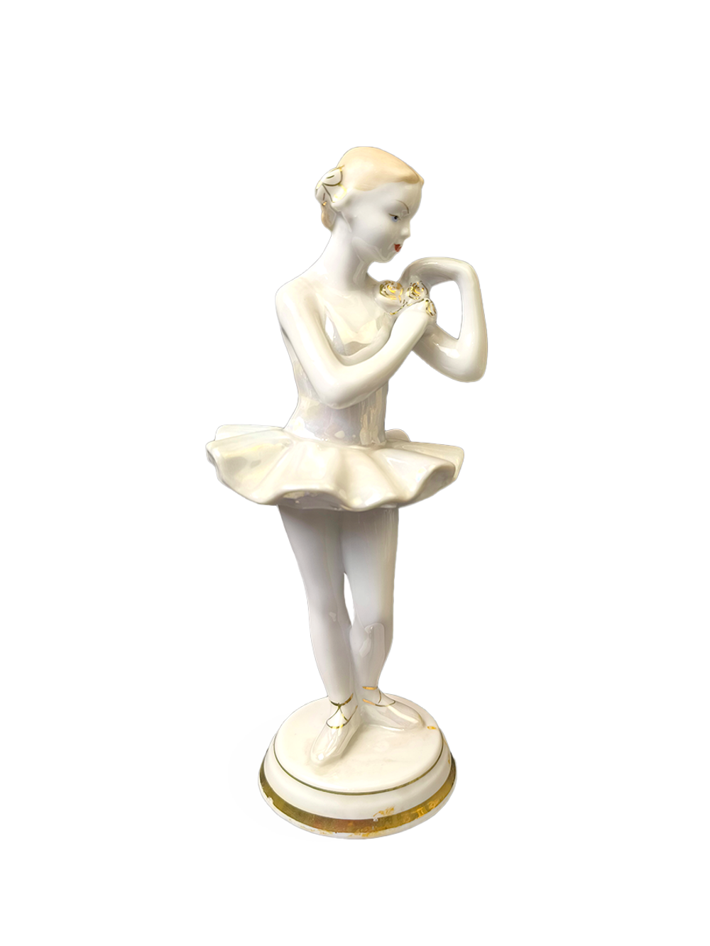 Фарфоровая статуэтка "Балерина с Цветком" ДФЗ Вербилки