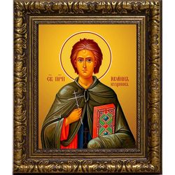 Иоанн Кущник преподобный. Икона на холсте.