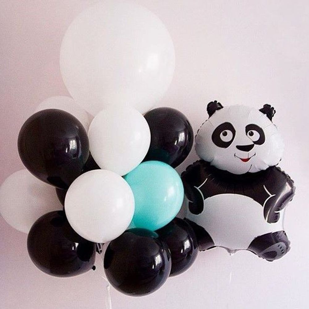 Шар (33"/84 см) Фигура, Большая панда, Белый