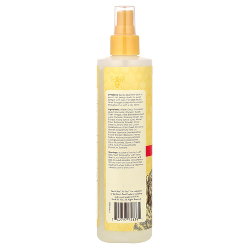 Burt's Bees, Успокаивающий спрей для собак с яблочным уксусом и алоэ вера, 10 жидких унций (296 мл)