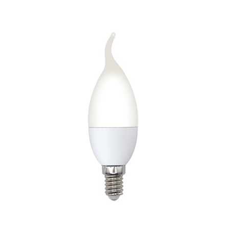 LED-CW37-6W-3000K-E14-FR-SLS Лампа светодиодная. Форма свеча на ветру. матовая. Теплый белый свет 3000K. ТМ Volpe