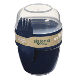 Контейнер двухуровневый 515мл Sistema Renew синий