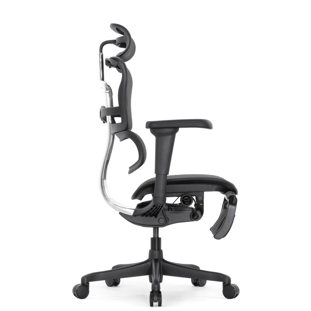 Кресло FALTO Ergohuman Ultra с подножкой ( чёрный каркас /сетка чёрный T-168-B1 Black )