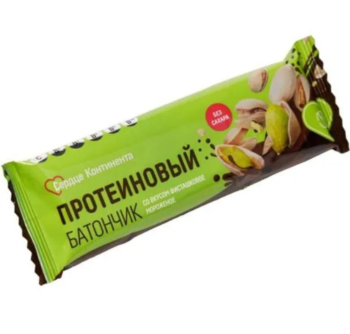 Протеиновый батончик «Сердце континента» с фисташковым мороженым в шоколадной глазури 40 г.